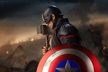 Captain America With Hammer And Shield, captain-america, superheroes, artist, artwork, digital-art HD wallpaper