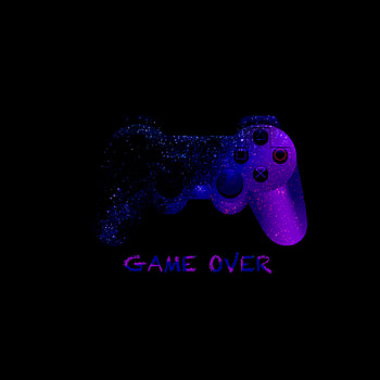 Words, Neon, Joystick, Controller, Game Over, Gamepad HD phone wallpaper
