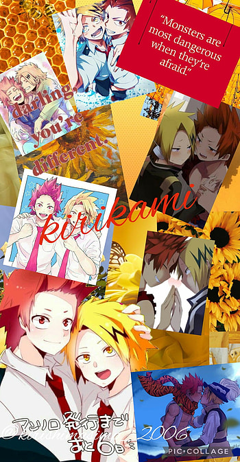 Kirikami, chargebolt, mha, stun-gun hero: chargebolt, yellow, kaminari, bnha, bnha ship, cute, sturdy hero: red riot, red, mha ship, eijiro, denki kaminari, eijiro kirishima, japanese, red riot, denki, class 1a, kirishima, positive quotes, anime HD phone wallpaper
