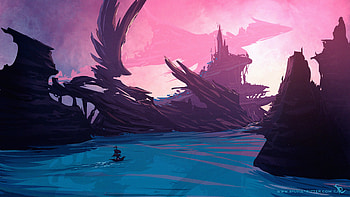 Boat Scenery Digital Art, boat, scenery, artist, artwork, digital-art, deviantart HD wallpaper