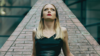 Girl Black Dress Terrace, girls, model, black-dress HD wallpaper