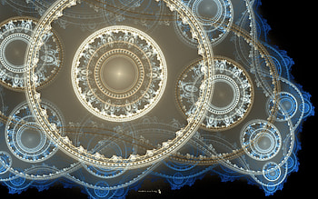 Circles, blue, abstract, cg, lights HD wallpaper