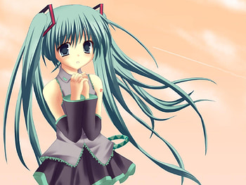 Hatsune Miku, blue, black, awesome, song, cute, vocaloid, beauty, nice, miku, music, vocaloids, hatsune, thighhighs, original, aqua eyes, skirt, program, white, twintail, girl, aqua, beautiful, diva, anime, pretty, aqua hair, cool, clouds, sky, idol, virtual HD wallpaper