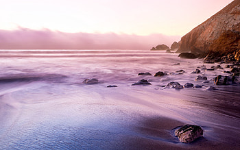 Nature, Stones, Sea, Beach, Sand, Shore, Bank, Fog, Morning, Haze HD wallpaper