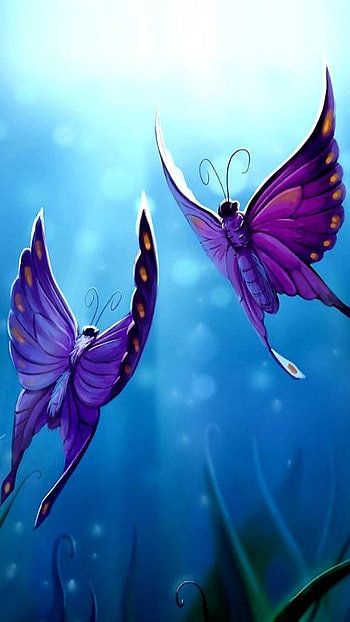 Purple Butterflies, purple, artistic, butterfly HD phone wallpaper