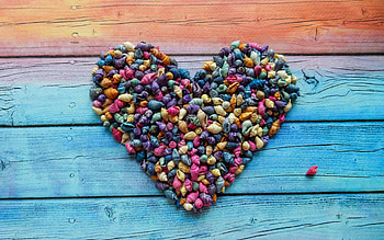 Summer Heart, vara, blue, shell, summer, colorful, wood, heart HD wallpaper