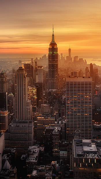 Manhattan Skyline, Travels, Evening cityscape, Stunning visuals HD phone wallpaper