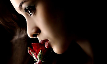 beauty, rose, asian, red HD wallpaper