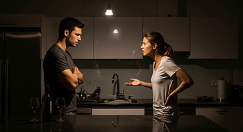— Midnight Kitchen Argument, Couple, Kitchen HD wallpaper