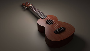 Ukulele, 3D model, Aarondani HD wallpaper