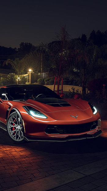night, vehicle, car, Chevrolet Corvette HD phone wallpaper