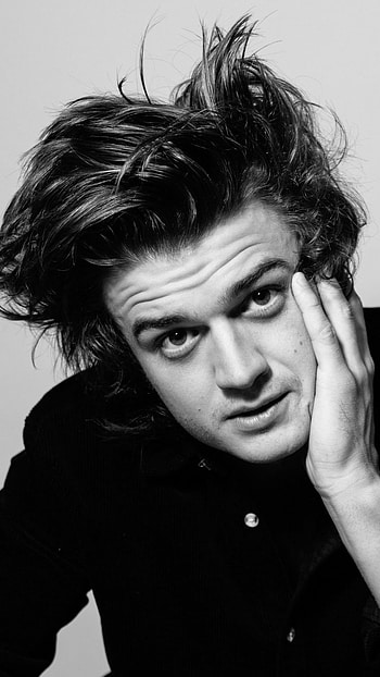 Steve Harrington, Black And White, Joe Keery HD phone wallpaper