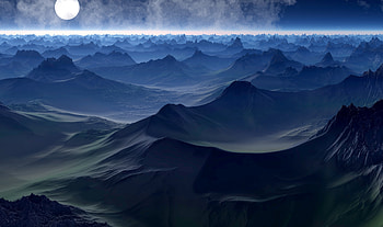 Art, Horizon, 3D, Hills, Planet HD wallpaper