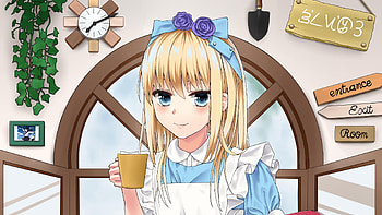 Blue Eyes Anime Girl With Tea Cup Is Wearing Blue White Dress Anime Girl HD wallpaper