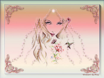 Beauty Outlined, lady, hummingbirds, women, flowers, ladies, woman HD wallpaper