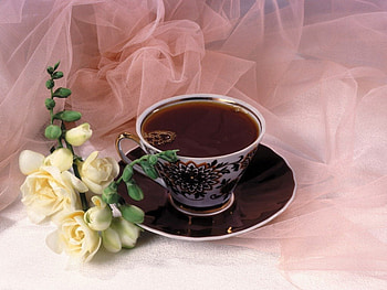 *Cup of coffee*, coffee, parfume, roses, cup HD wallpaper