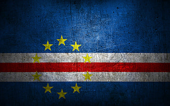 Cabo Verde metal flag, grunge art, African countries, Day of Cabo Verde, national symbols, Cabo Verde flag, metal flags, Flag of Cabo Verde, Africa, Cabo Verde HD wallpaper