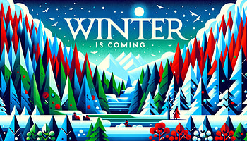 Winter Is Coming, winter is coming, winter, landscape, mountain, forest HD wallpaper