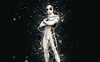 Future Foundation Suit Spider-Man, , white neon lights, Fortnite Battle Royale, Fortnite characters, Future Foundation Suit Spider-Man Skin, Fortnite, Future Foundation Suit Spider-Man Fortnite HD wallpaper