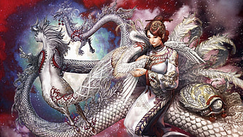 sweetness, dragons, girl, fantasy, art HD wallpaper