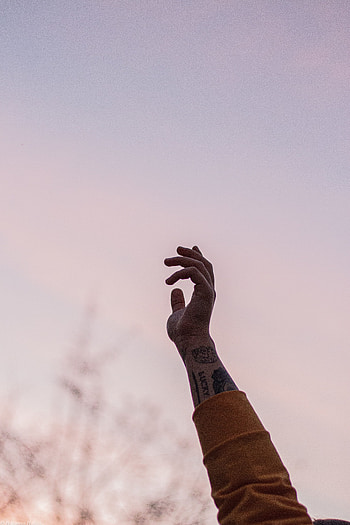 Sky, Hand, Miscellanea, Miscellaneous, Tattoo, Fingers HD phone wallpaper