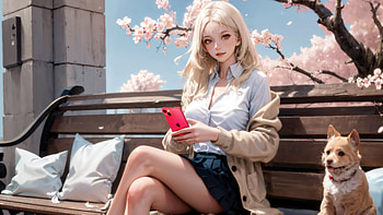 A Schoolgirl S Restful Moment With Smart In Cherry Blossom Whispers, anime-girl, anime, artist, artwork, digital-art HD wallpaper