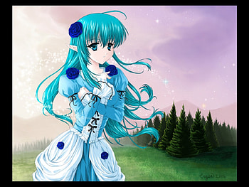 Anime Girl, blue, girl, anime, hair HD wallpaper