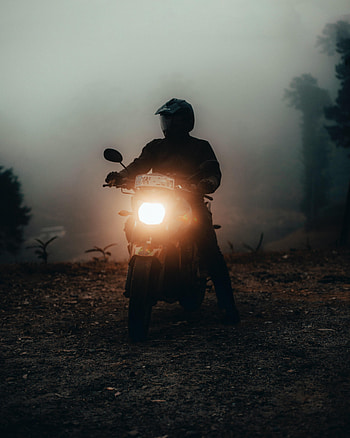 Motorcycles, Shine, Light, Fog, Motorcyclist, Motorcycle, Headlight HD phone wallpaper