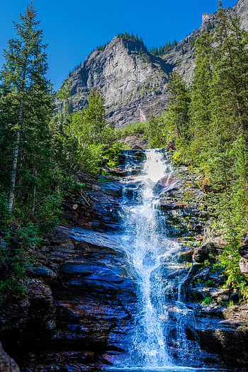 Nature, Water, Trees, Rocks, Waterfall, Flow, Stream HD phone wallpaper
