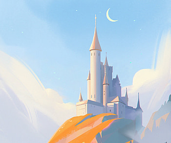 The Castle on Sunset, fantasy, castle HD wallpaper