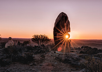 Nature, Sunset, Sun, Rock, Stone, Sunlight, Sun Rays HD wallpaper