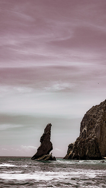 Nature, Sea, Waves, Rocks, Wavy, Cliff HD phone wallpaper