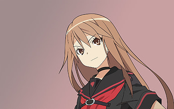 Anime, Young, Girl, Brunette, Smirk HD wallpaper
