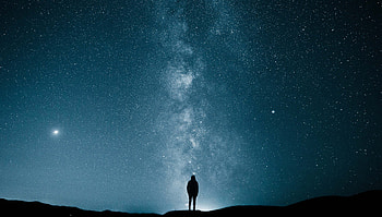 Alone, Men, Sky, Stars HD wallpaper