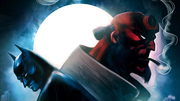 Hellboy And Batman Crossover, hellboy, batman, superheroes, artstation HD wallpaper