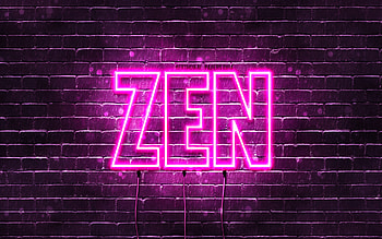 Happy Birtay Zen, , pink neon lights, Zen name, creative, Zen Happy Birtay, Zen Birtay, popular japanese female names, with Zen name, Zen HD wallpaper