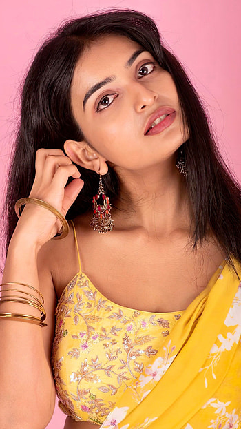 Ananya nagella, telugu actress, saree beauty HD phone wallpaper