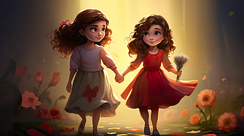 Friendship Cartoon Style, friend, artistic, cartoon HD wallpaper