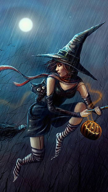 Evil witch Halloween, Beautiful witches HD phone wallpaper
