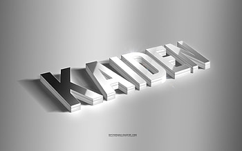 Kaiden, silver 3d art, gray background, with names, Kaiden name, Kaiden greeting card, 3d art, with Kaiden name HD wallpaper