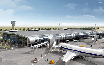 Futuristic airport , Digital art , Airport design, Creative HD wallpaper