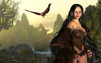 Saki, daz3d, indian, fantasy, female HD wallpaper