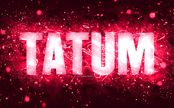 Happy Birtay Tatum, , pink neon lights, Tatum name, creative, Tatum Happy Birtay, Tatum Birtay, popular american female names, with Tatum name, Tatum HD wallpaper