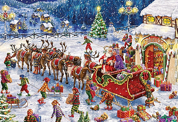 :), painting, art, craciun, pictura, christmas, marcello corti, santa HD wallpaper