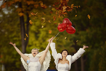 for you Viviane, autumn, girls, ballons, happyness HD wallpaper