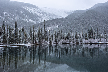 Landscape, Nature, Mountains, Snow, Lake, Forest HD wallpaper