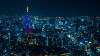 Tokyo Tower, Night cityscape, Tokyo skyline, Travel destination HD wallpaper