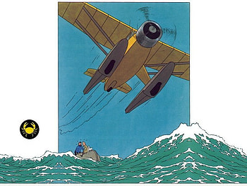 Le Crabe Aux Pinces D'Or, dog, sea, milou, colored, snowy, cartoon, herge, comic, france, cartoons, cool, plane, funny, tintin HD wallpaper