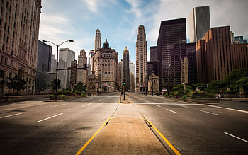 Empty City Street - . HD wallpaper