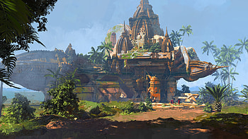 fantasy, temple HD wallpaper